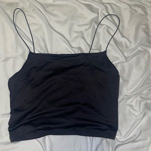 Black, spaghetti, strap tank top